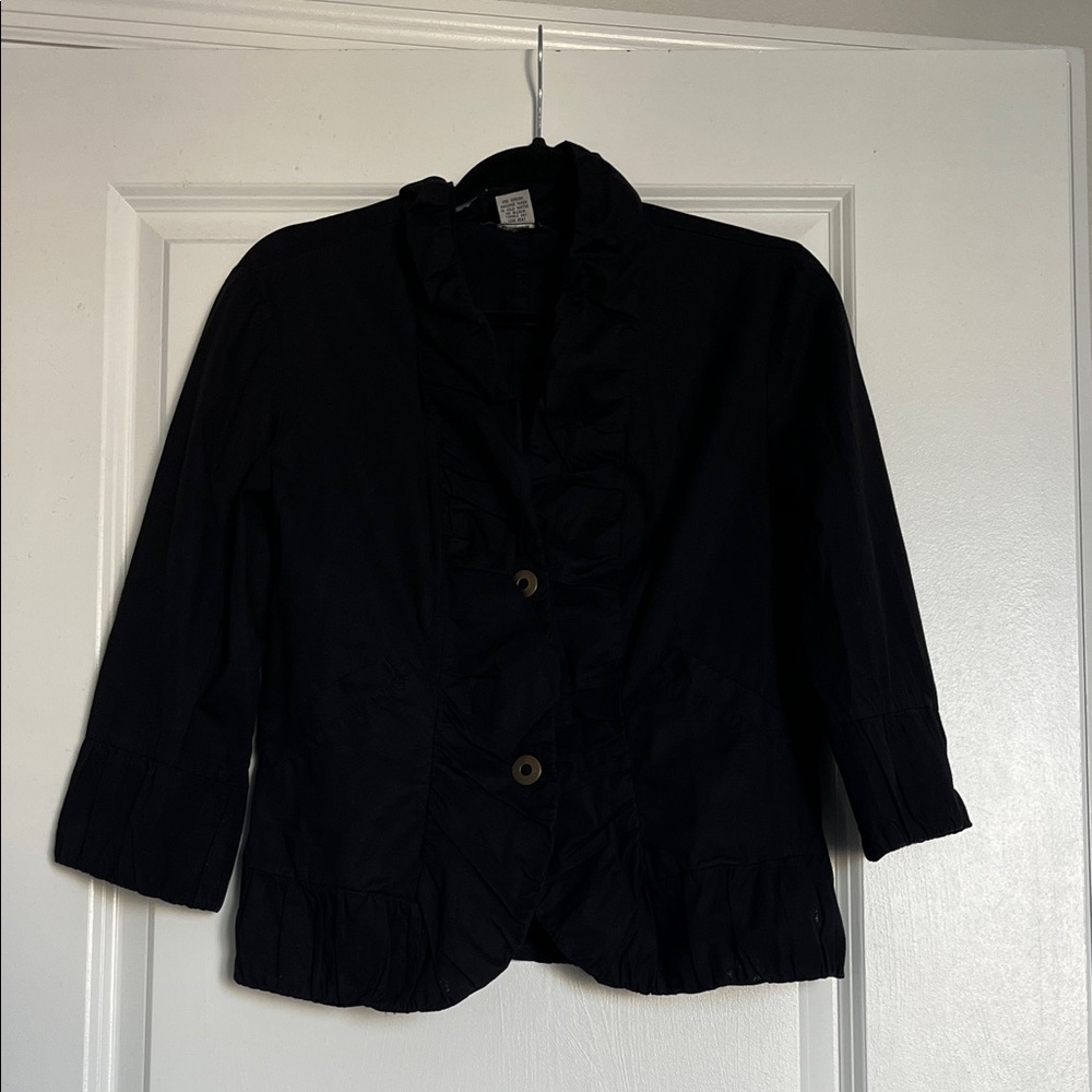 Black Ruffled Blouse